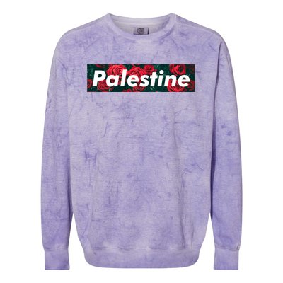 Red Palestine Free Palestine Free Gaza Palestine Flag Arabic Great Gift Colorblast Crewneck Sweatshirt