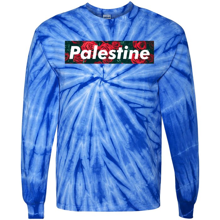 Red Palestine Free Palestine Free Gaza Palestine Flag Arabic Great Gift Tie-Dye Long Sleeve Shirt