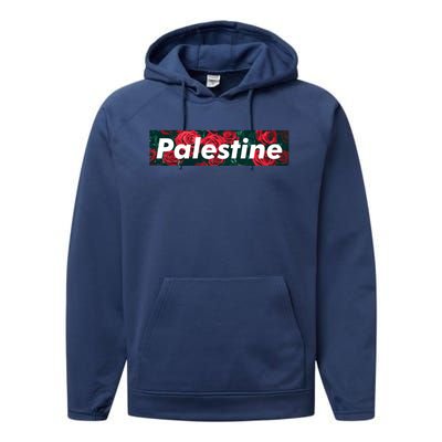 Red Palestine Free Palestine Free Gaza Palestine Flag Arabic Great Gift Performance Fleece Hoodie