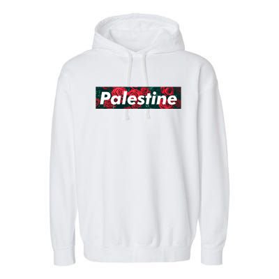 Red Palestine Free Palestine Free Gaza Palestine Flag Arabic Great Gift Garment-Dyed Fleece Hoodie