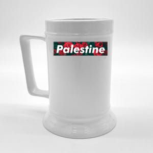 Red Palestine Free Palestine Free Gaza Palestine Flag Arabic Great Gift Beer Stein