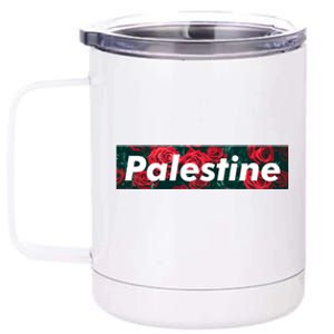 Red Palestine Free Palestine Free Gaza Palestine Flag Arabic Great Gift 12 oz Stainless Steel Tumbler Cup