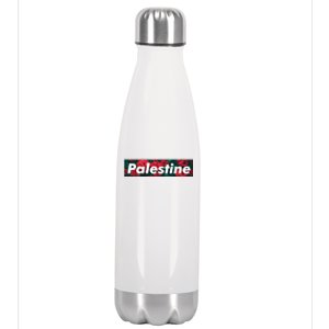 Red Palestine Free Palestine Free Gaza Palestine Flag Arabic Great Gift Stainless Steel Insulated Water Bottle