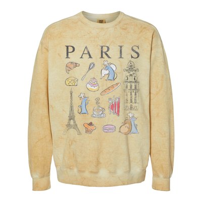 Ratatouille Paris Food & Places Collage Colorblast Crewneck Sweatshirt