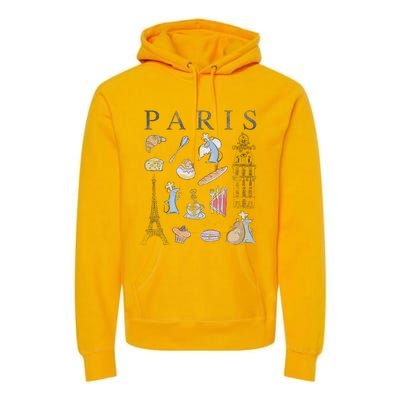 Ratatouille Paris Food & Places Collage Premium Hoodie