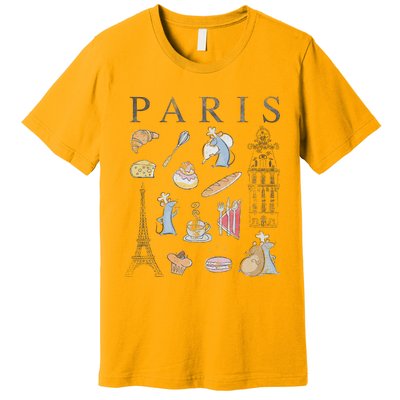 Ratatouille Paris Food & Places Collage Premium T-Shirt