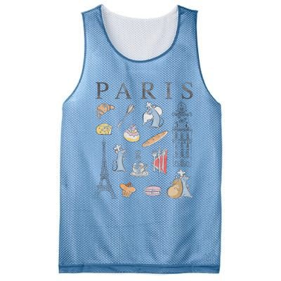 Ratatouille Paris Food & Places Collage Mesh Reversible Basketball Jersey Tank