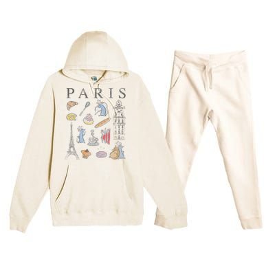 Ratatouille Paris Food & Places Collage Premium Hooded Sweatsuit Set