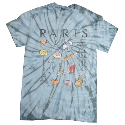 Ratatouille Paris Food & Places Collage Tie-Dye T-Shirt