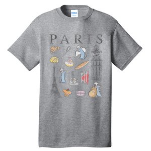 Ratatouille Paris Food & Places Collage Tall T-Shirt