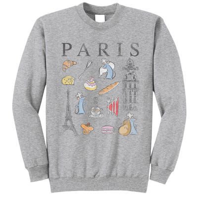 Ratatouille Paris Food & Places Collage Tall Sweatshirt