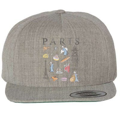 Ratatouille Paris Food & Places Collage Wool Snapback Cap