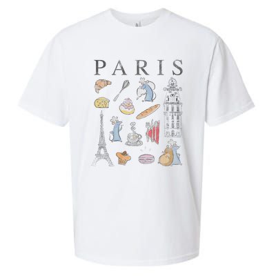 Ratatouille Paris Food & Places Collage Sueded Cloud Jersey T-Shirt