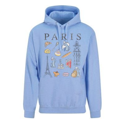 Ratatouille Paris Food & Places Collage Unisex Surf Hoodie