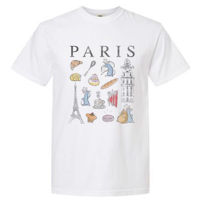 Ratatouille Paris Food & Places Collage Garment-Dyed Heavyweight T-Shirt