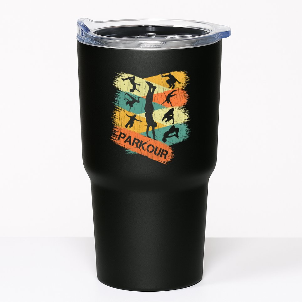 Retro Parkour For Boy Silhouette Vintage Free Running Tumbler
