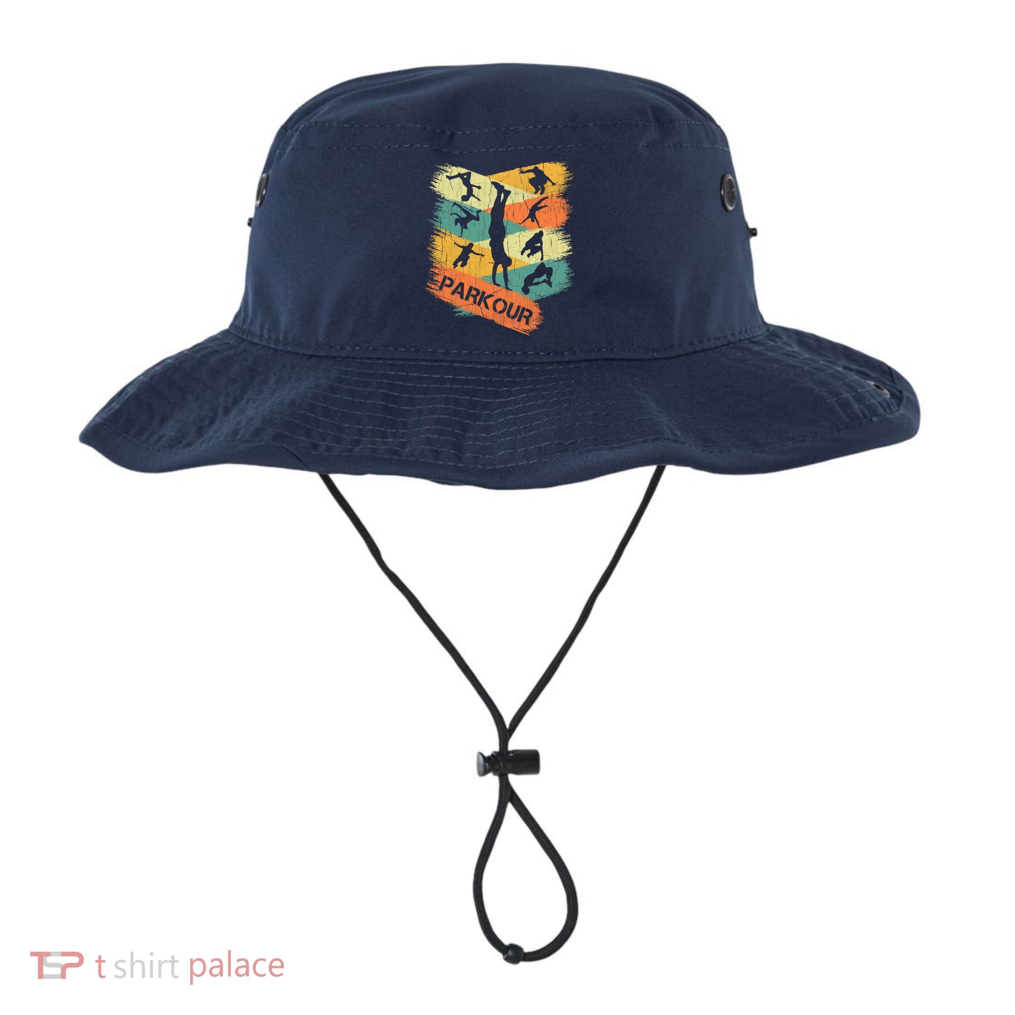 Retro Parkour For Boy Silhouette Vintage Free Running Bucket Hat