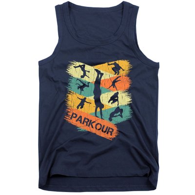 Retro Parkour For Boy Silhouette Vintage Free Running Tank Top