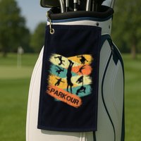 Retro Parkour For Boy Silhouette Vintage Free Running Golf Towel