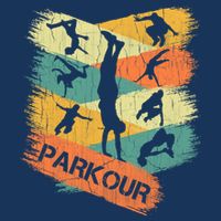 Retro Parkour For Boy Silhouette Vintage Free Running Golf Towel