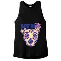 Resting Pit Face Funny Pit Bull Dog Ladies PosiCharge Tri-Blend Wicking Tank