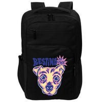 Resting Pit Face Funny Pit Bull Dog Impact Tech Backpack