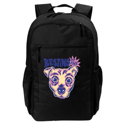 Resting Pit Face Funny Pit Bull Dog Daily Commute Backpack