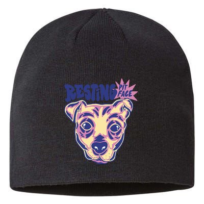 Resting Pit Face Funny Pit Bull Dog Sustainable Beanie