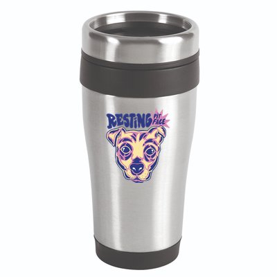 Resting Pit Face Funny Pit Bull Dog 16oz Travel Tumbler