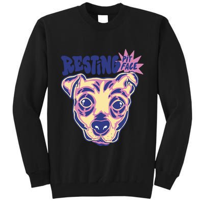 Resting Pit Face Funny Pit Bull Dog Tall Sweatshirt