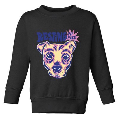 Resting Pit Face Funny Pit Bull Dog Toddler Sweatshirt