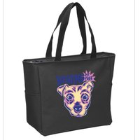 Resting Pit Face Funny Pit Bull Dog Zip Tote Bag