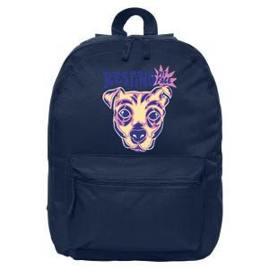 Resting Pit Face Funny Pit Bull Dog 16 in Basic Backpack