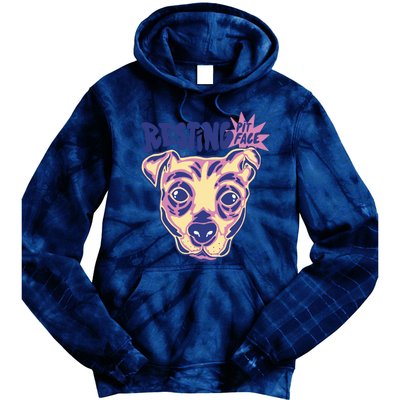 Resting Pit Face Funny Pit Bull Dog Tie Dye Hoodie