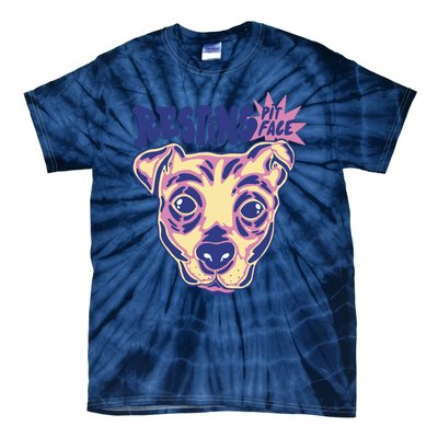 Resting Pit Face Funny Pit Bull Dog Tie-Dye T-Shirt