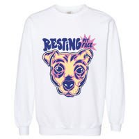 Resting Pit Face Funny Pit Bull Dog Garment-Dyed Sweatshirt
