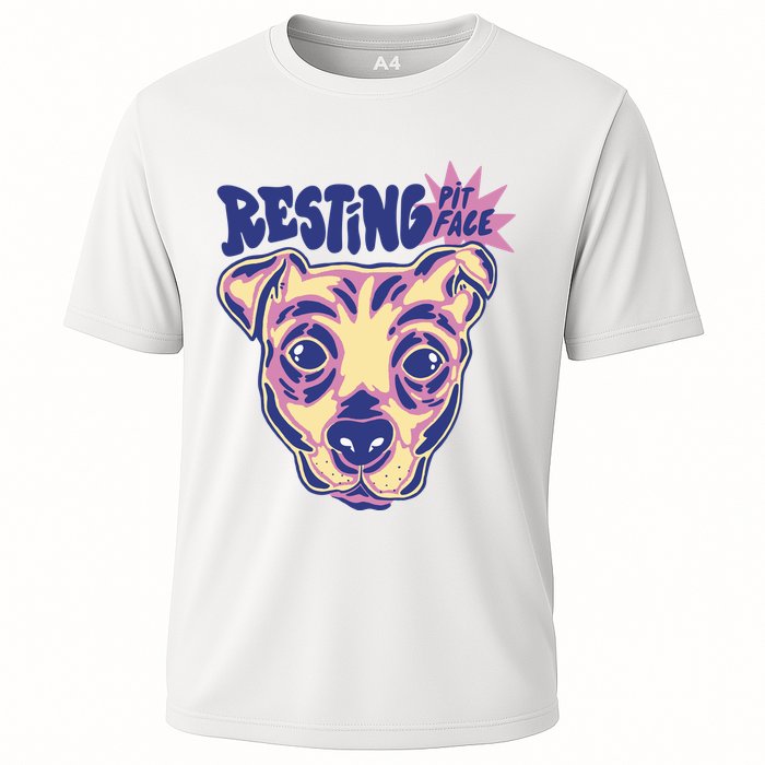Resting Pit Face Funny Pit Bull Dog Performance Shirt