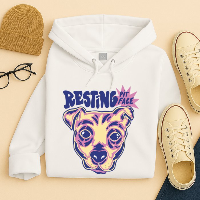 Resting Pit Face Funny Pit Bull Dog Hoodie