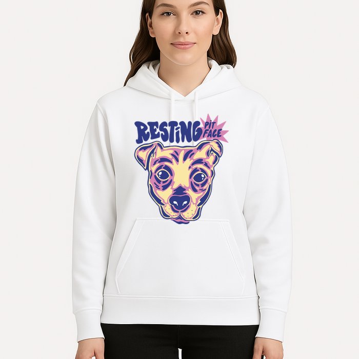 Resting Pit Face Funny Pit Bull Dog Hoodie