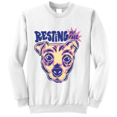 Resting Pit Face Funny Pit Bull Dog Sweatshirt