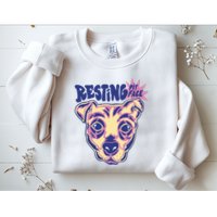 Resting Pit Face Funny Pit Bull Dog Sweatshirt