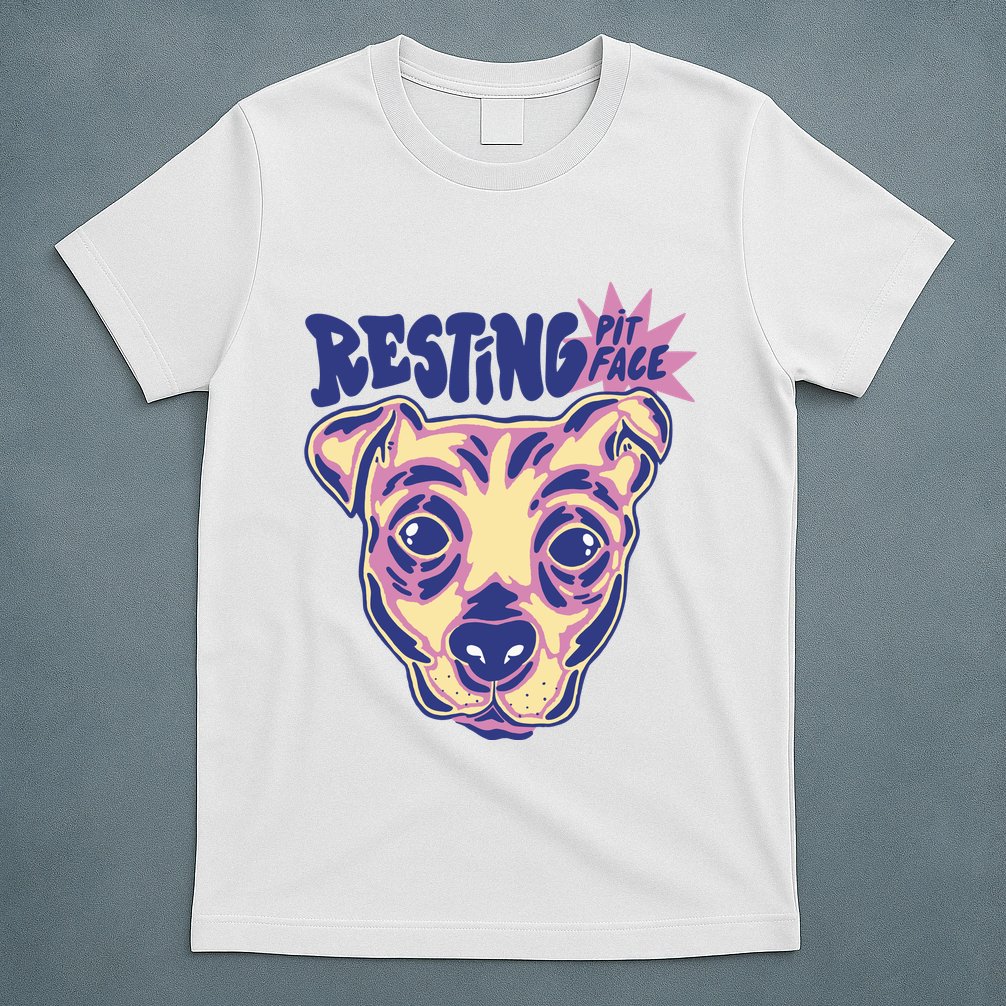 Resting Pit Face Funny Pit Bull Dog T-Shirt