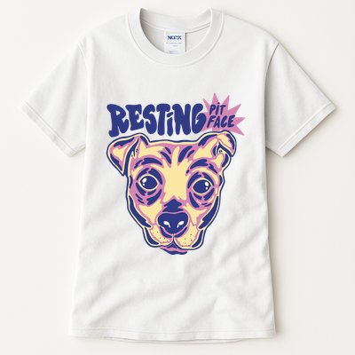 Resting Pit Face Funny Pit Bull Dog Tall T-Shirt