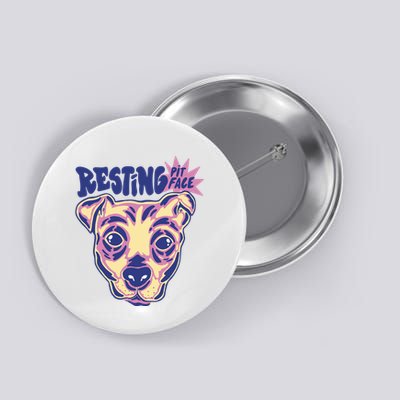 Resting Pit Face Funny Pit Bull Dog Button