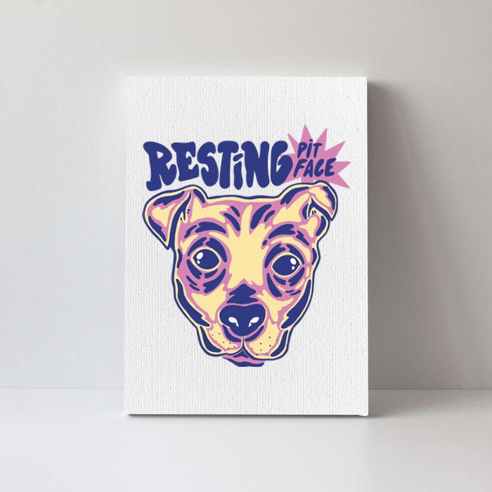 Resting Pit Face Funny Pit Bull Dog Canvas