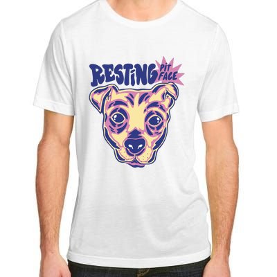 Resting Pit Face Funny Pit Bull Dog Adult ChromaSoft Performance T-Shirt