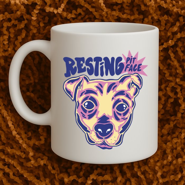 Resting Pit Face Funny Pit Bull Dog Mug