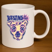 Resting Pit Face Funny Pit Bull Dog 11oz C Handle Ceramic Mug