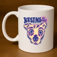 Resting Pit Face Funny Pit Bull Dog 11oz C Handle Ceramic Mug