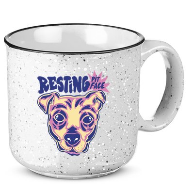 Resting Pit Face Funny Pit Bull Dog 15oz Campfire Ceramic Mug